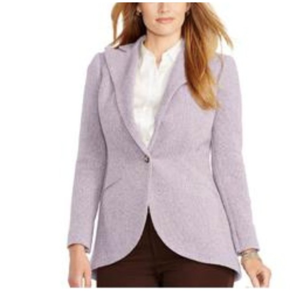 Ralph Lauren Equestrian Lavender Wool Riding Blazer jacket Hem Coat 16 A011472
